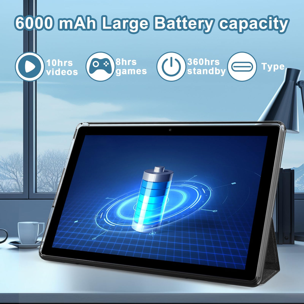 10 inch Tablet 12GB RAM 64GB ROM Black E435882