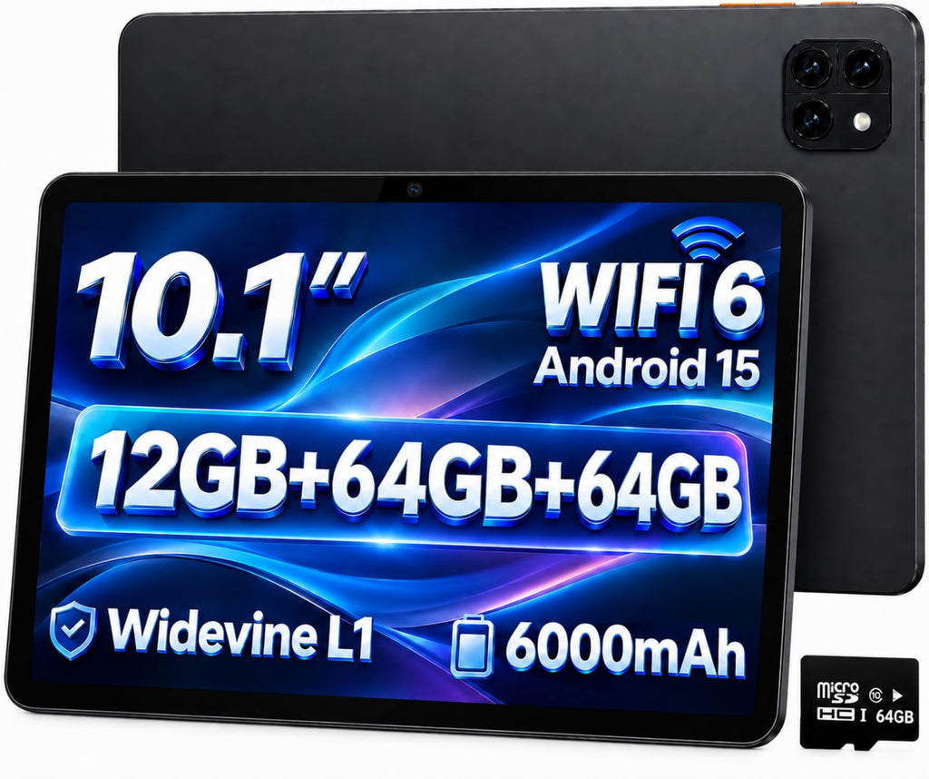 Android 15 Tablet, Octa-core 12GB RAM + 64GB + 64GB Card K182