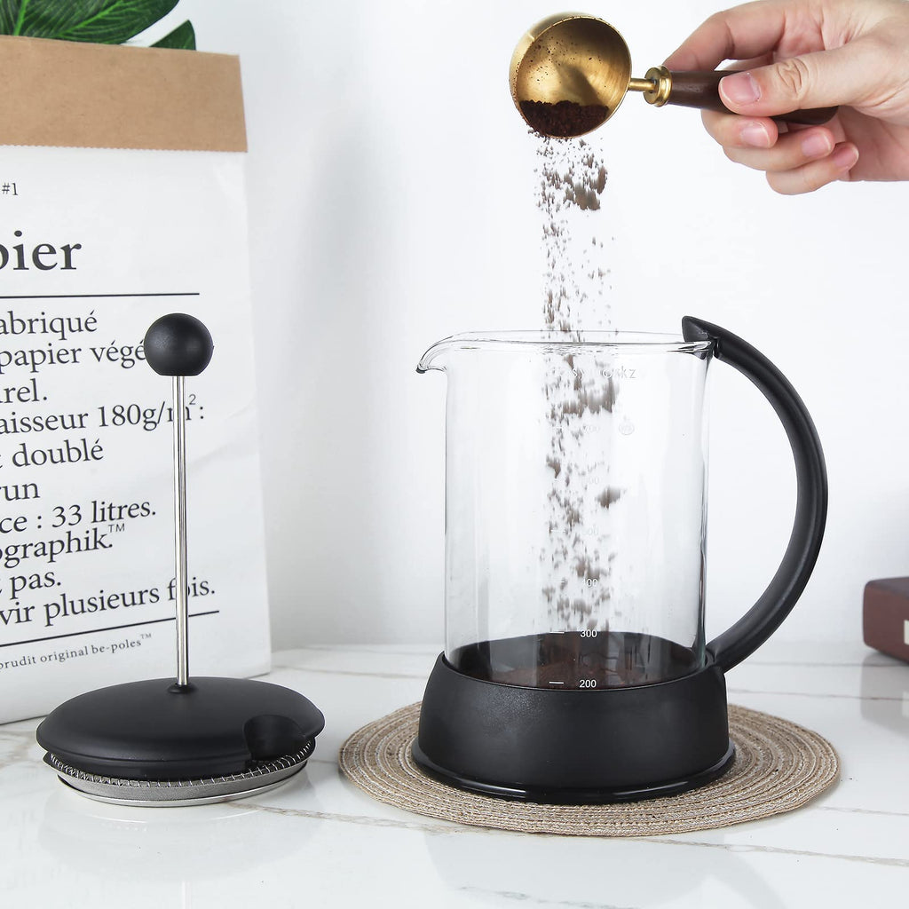 12 oz French Press Coffee Tea Maker with 10g Measuring Spoon C994