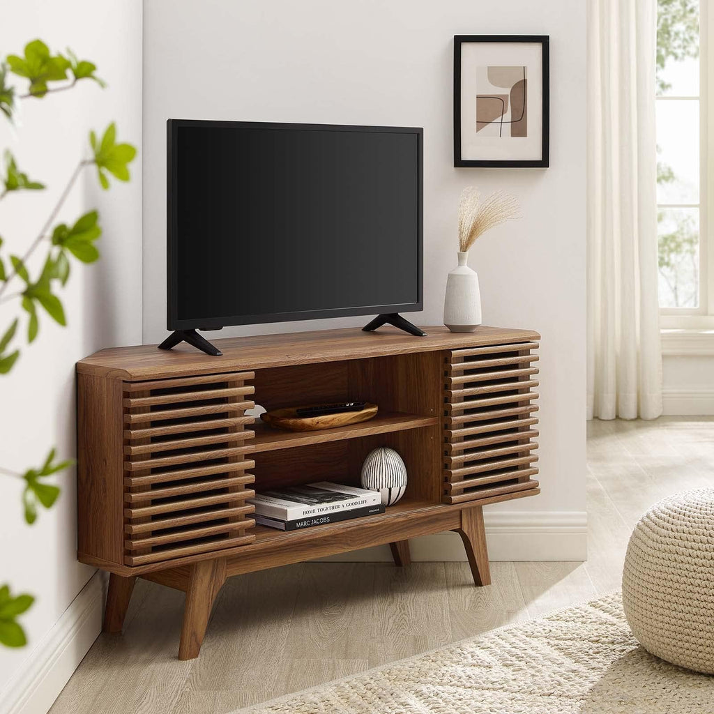 Mid-Century Modern Corner Media TV Stand M2933