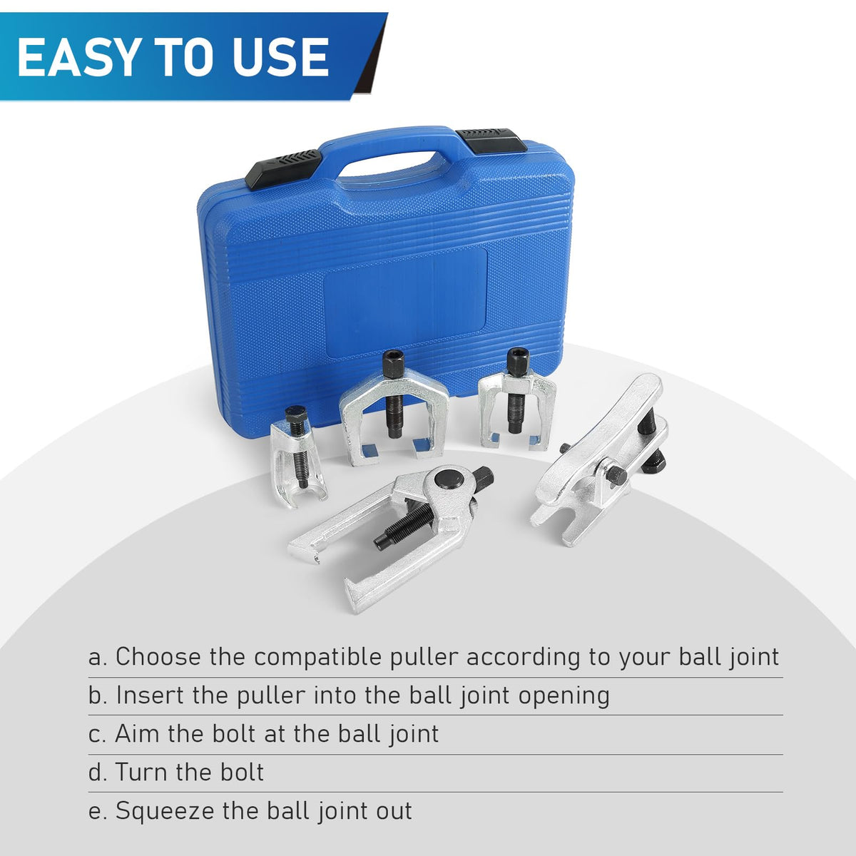 5pcs Ball Joint Separator Pitman Arm Puller Tie Rod End Tool Set B3608