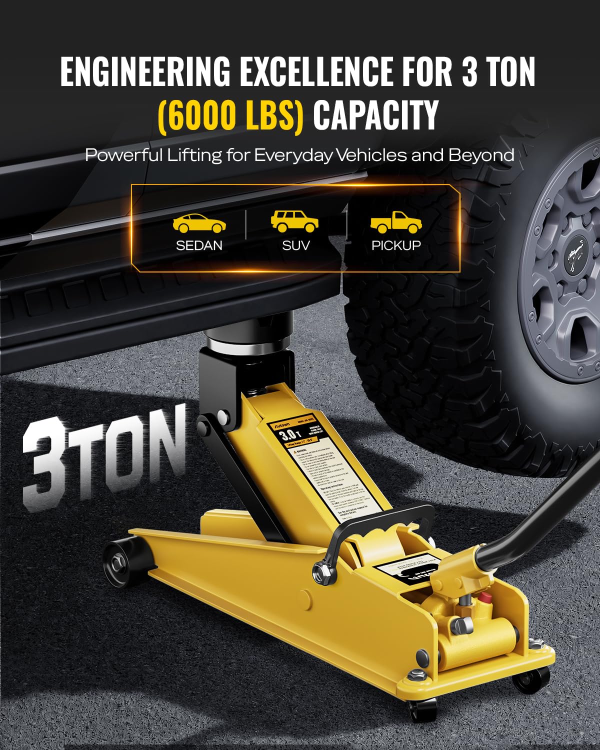 Heavy Duty 3 Ton Hydraulic Floor Jack V1447