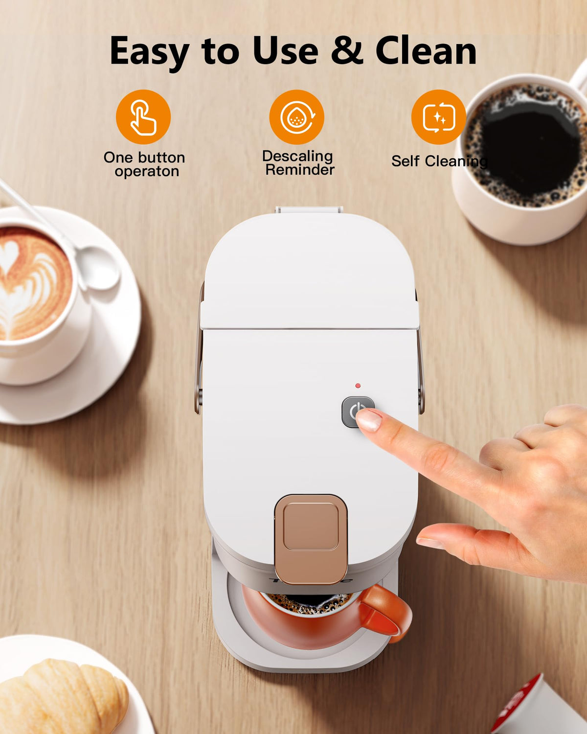 Mini Single Serve Coffee Maker with Handle H737931