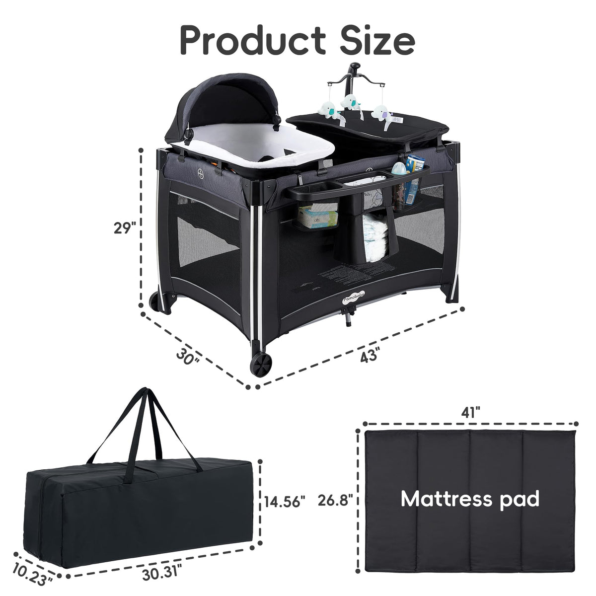 4 in 1 Baby Playards with Bassinet Z8123