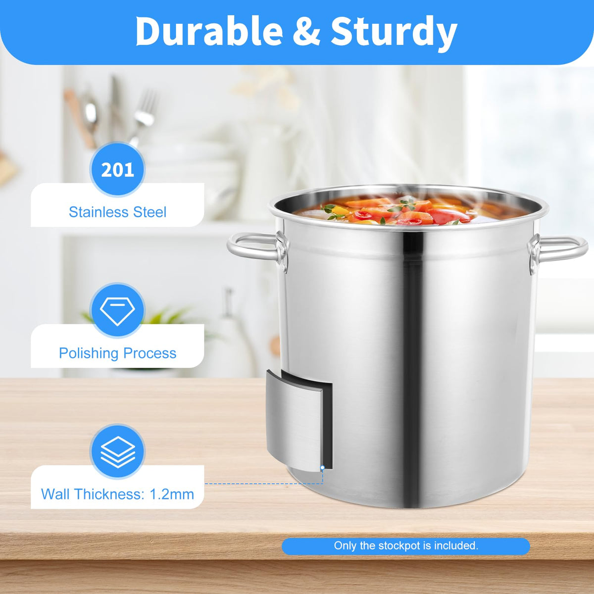 35L Stainless Steel Stockpot with Lid G30457