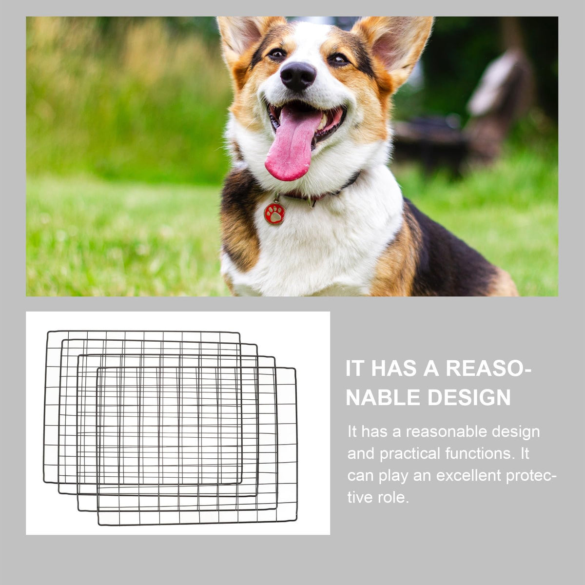 4pcs Flexible Iron Mesh Dog Fence Panels E779185