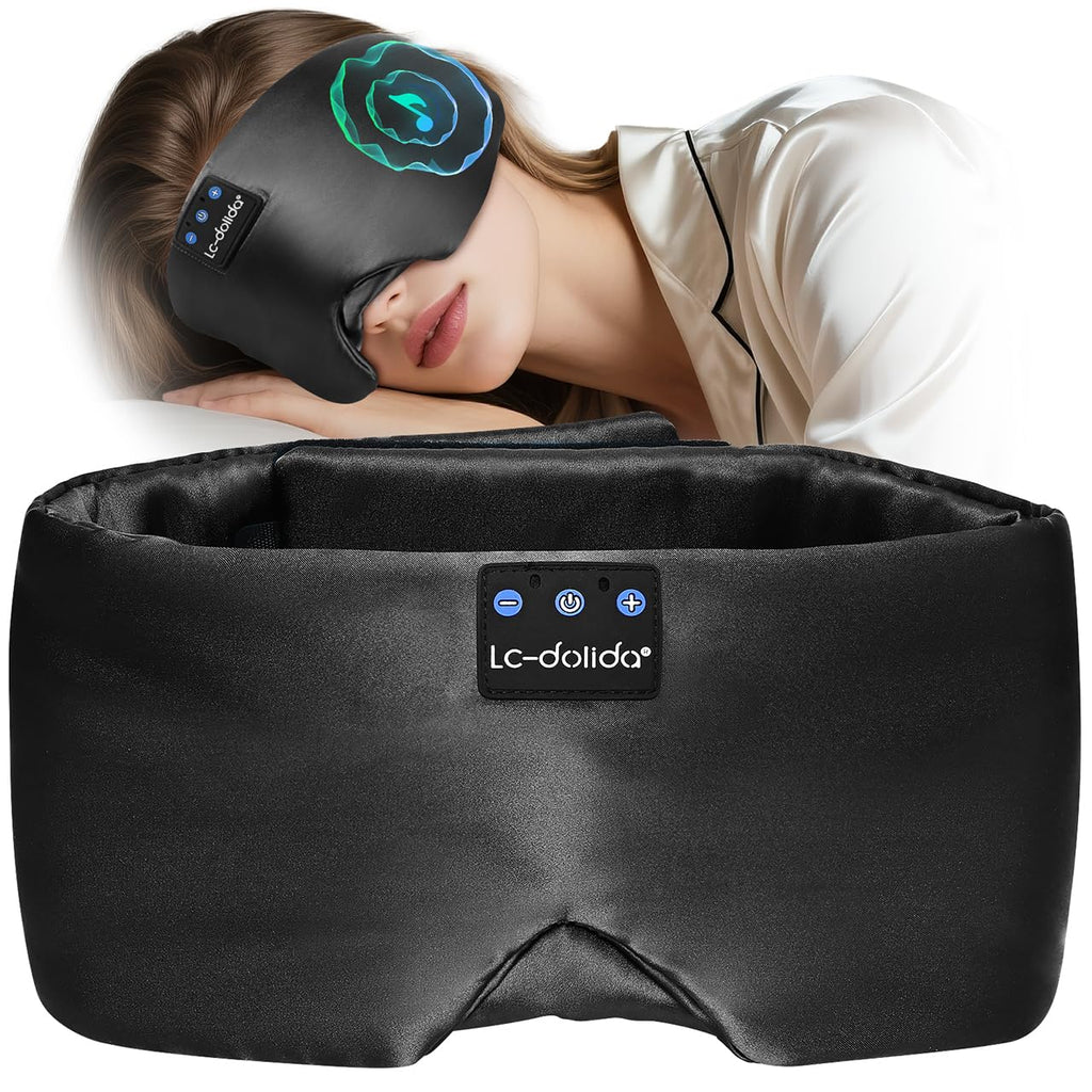Silk Soft Sleep Mask with Bluetooth Black I7050