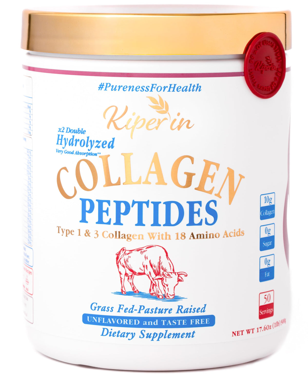 Hydrolyzed Collagen Peptides Type I & III Unflavored 50 Servings F53406