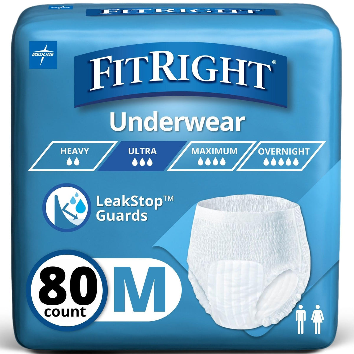 Medium Size Heavy Absorbency Adult Protective Underwear 80 Count I609165