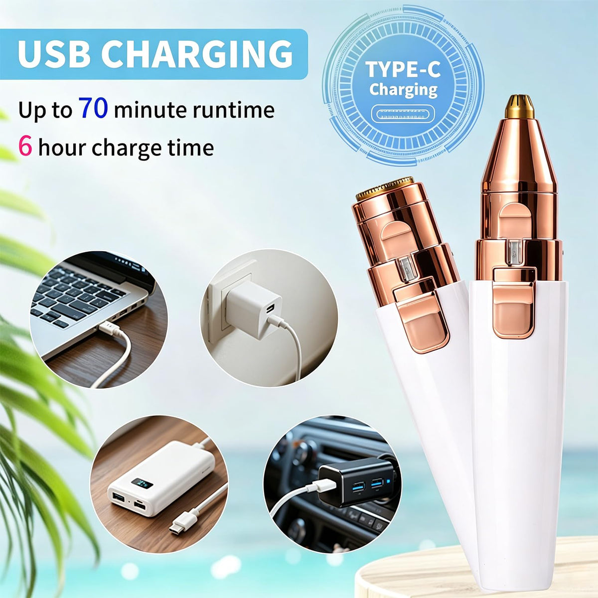 2 in 1 Electric Facial Hair Removal with LED Light Y117267