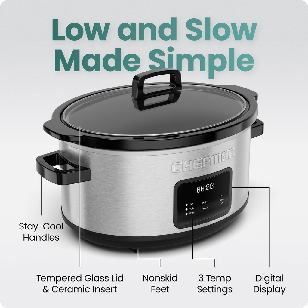 7 Quart Programmable Digital Slow Cooker with Ceramic Crock S119881