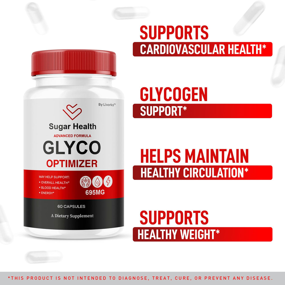 All Natural Glyco Support Supplement Pills, 60 Capsules T780926