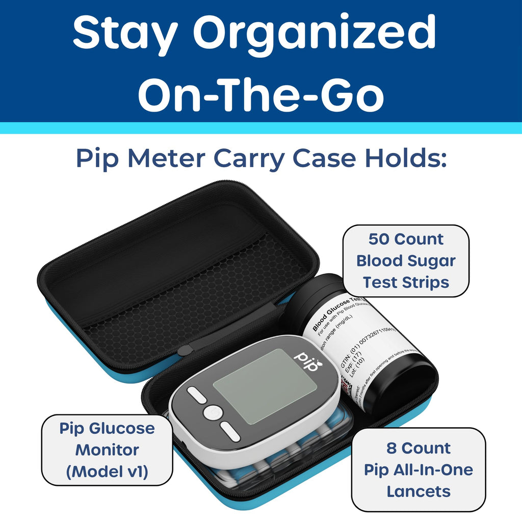 Blood Glucose Monitor Kit with 50 Test Strips and 60 Lancets Q569
