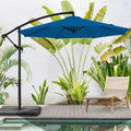 10 FT Patio Offset Umbrella with Infinite Tilt, Crank & Cross Base Q734032