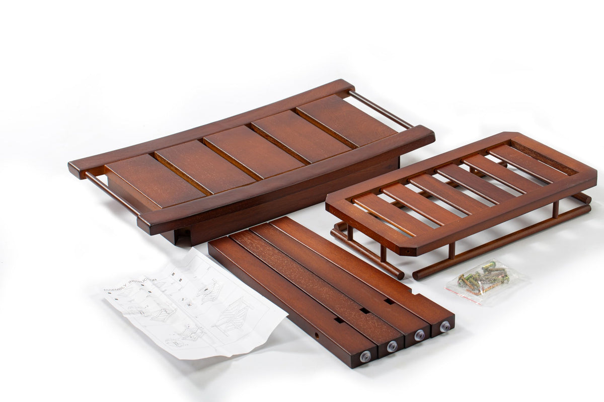 21" Teak Shower Bench with Storage Shelf E2360