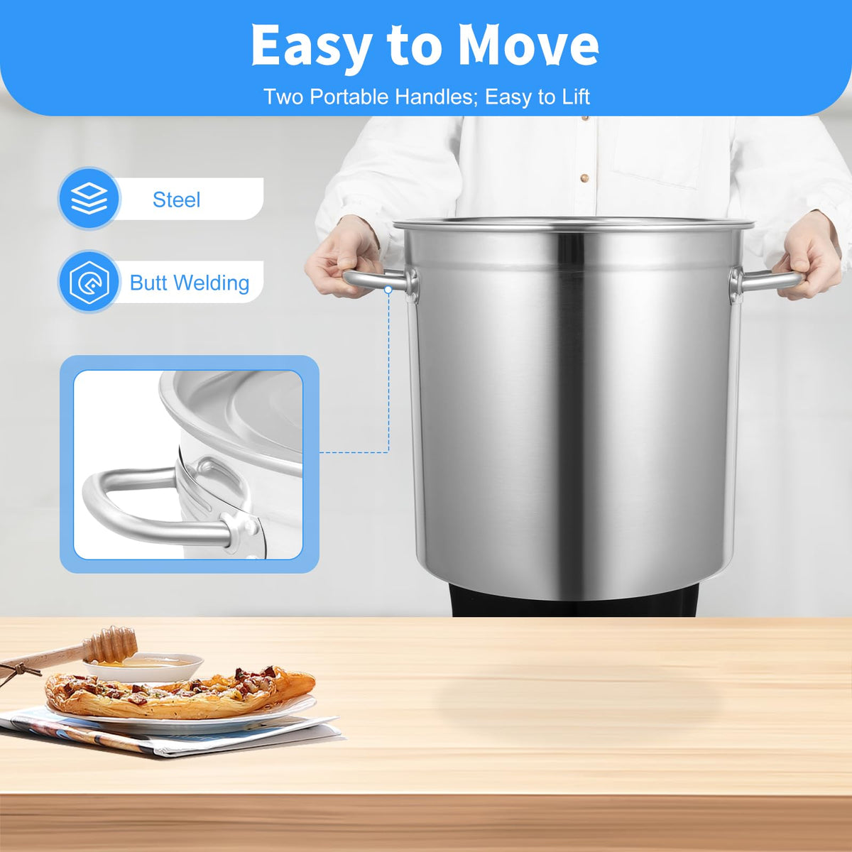 35L Stainless Steel Stockpot with Lid G30457