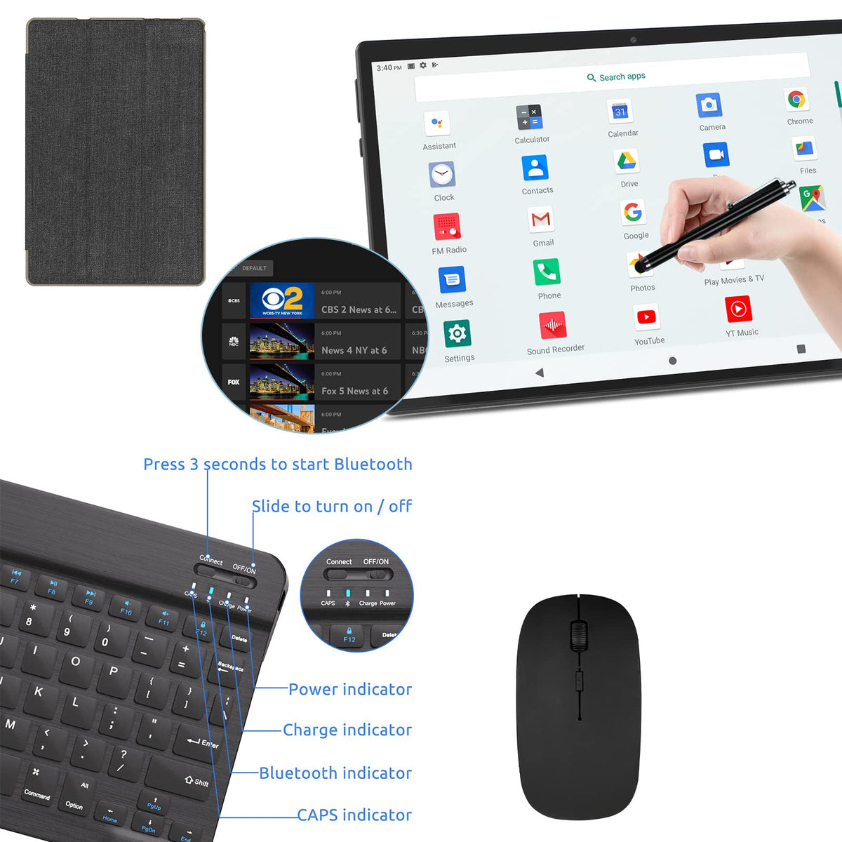 10 inch Tablet 12GB RAM 64GB ROM Black E435882