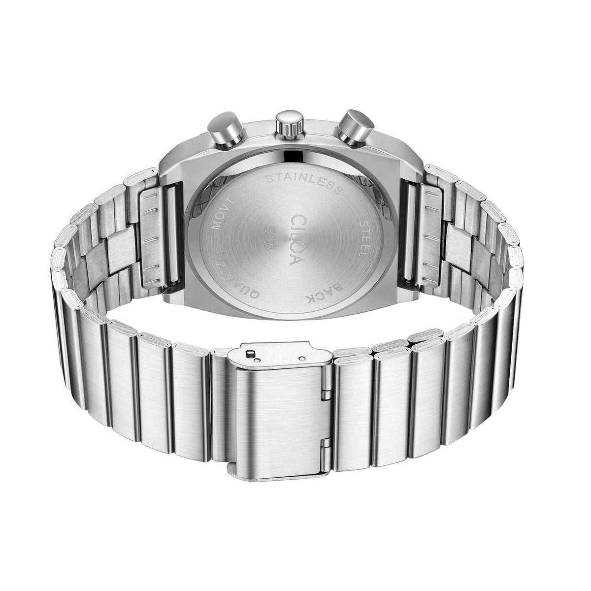 Mens Chronograph Stainless Steel Waterproof Analog Wristwatch I2871