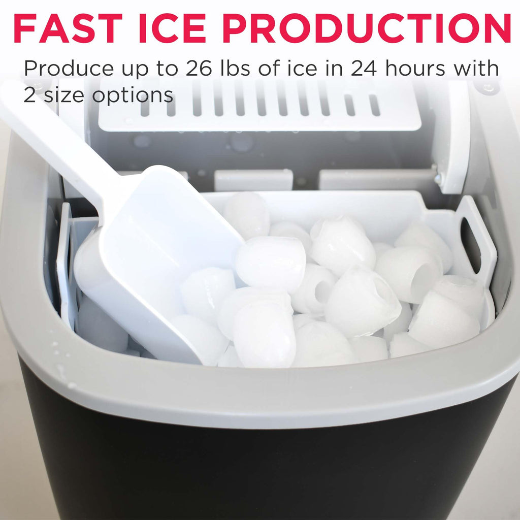 Compact Countertop Ice Maker 26 lb per Day Black D462
