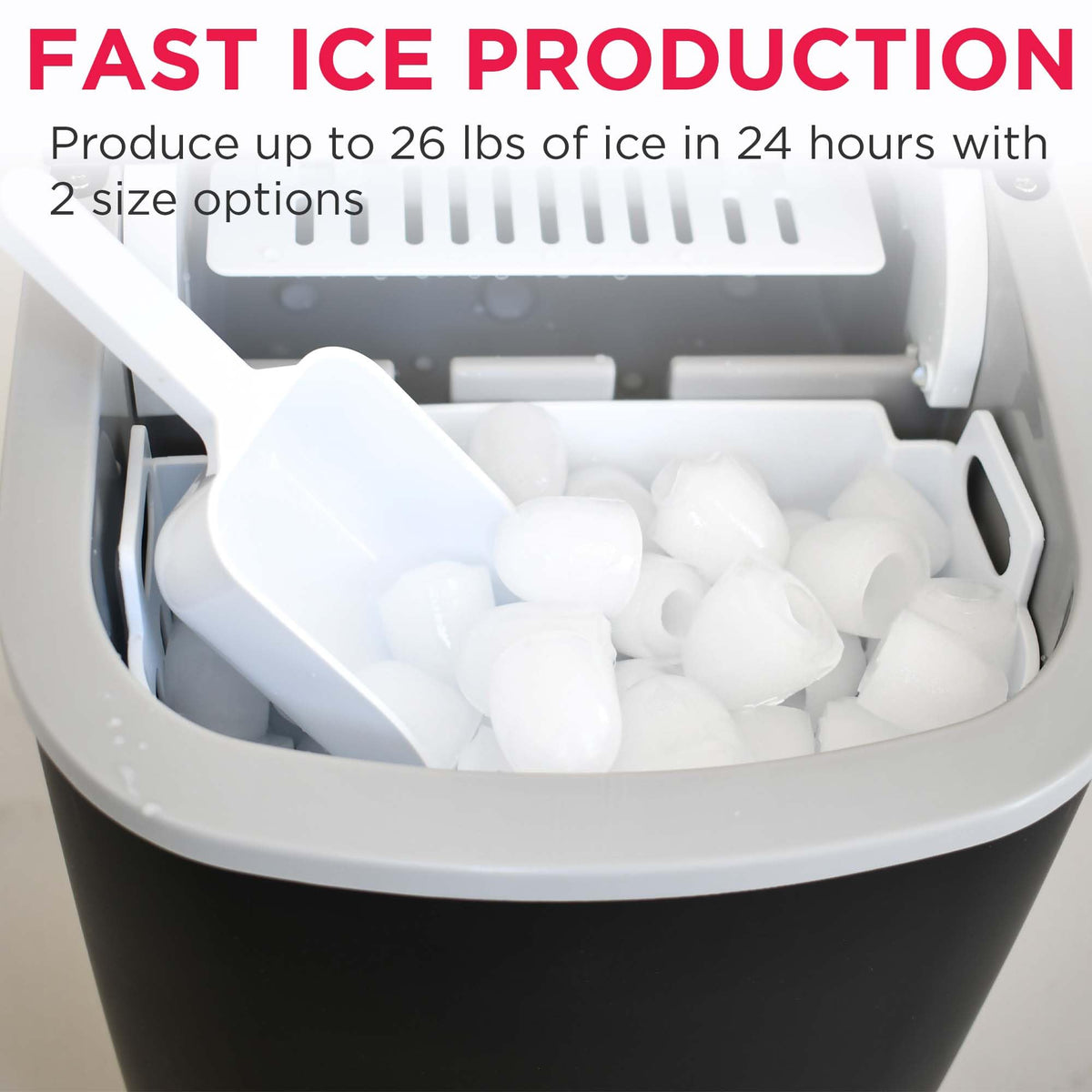 Compact Countertop Ice Maker 26 lb per Day Black D462