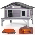Outdoor Heated Cat House with Insulated Liner O4565