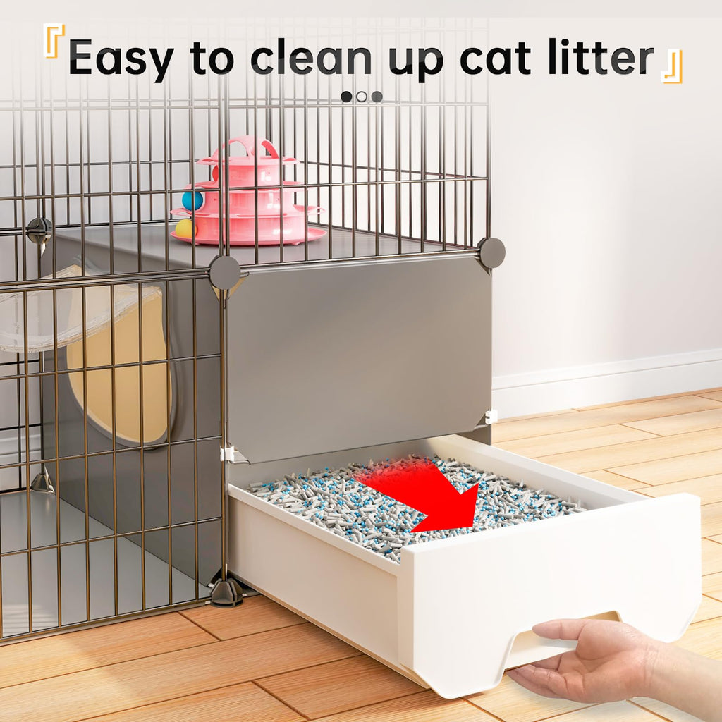 Large 4-Tier Cat Cage with Litter Box S878