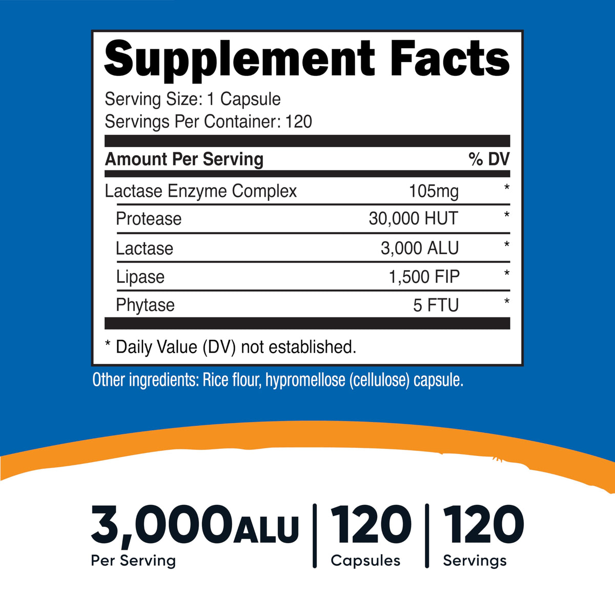 Lactase Enzyme Complex 120 Capsules Gluten-Free N99868