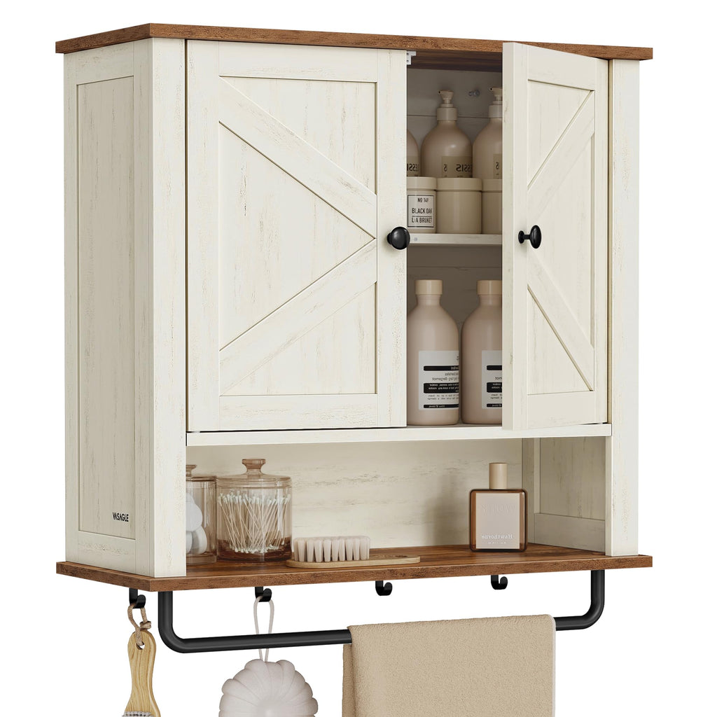 Wall-Mounted Bathroom Cabinet with Towel Bar Z376