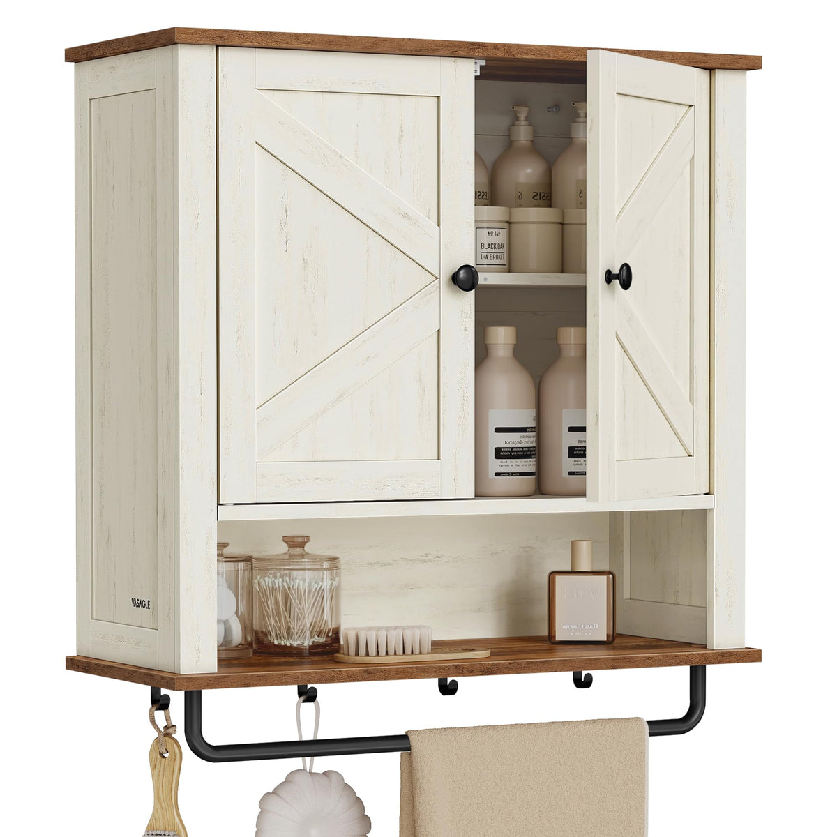 Wall-Mounted Bathroom Cabinet with Towel Bar Z376