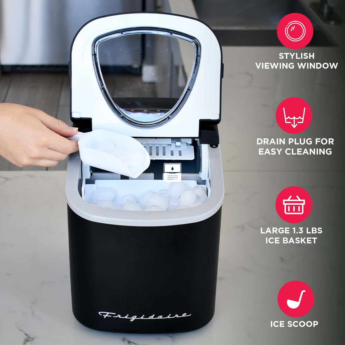 Compact Countertop Ice Maker 26 lb per Day Black D462