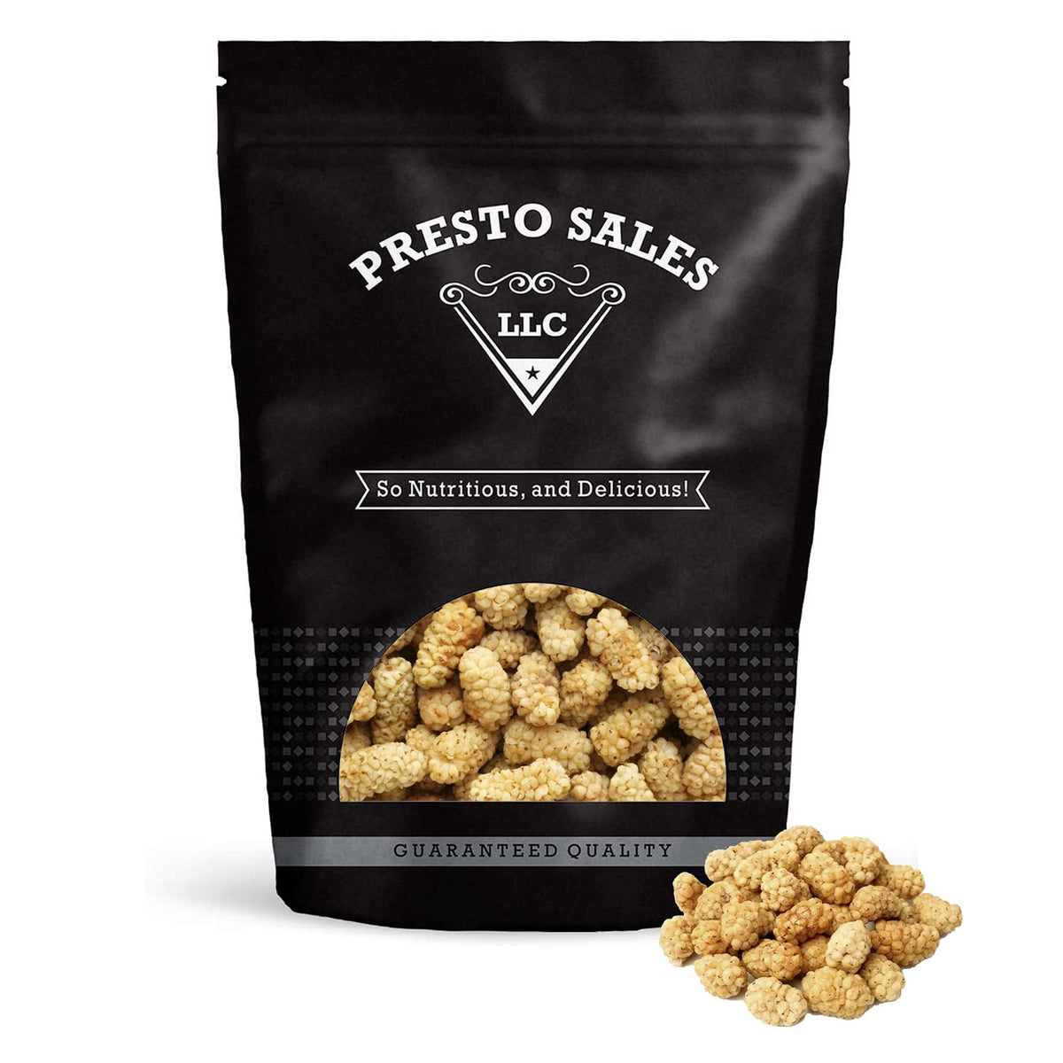 Sun Dried White Mulberries 5 lbs. Resealable Pouch Z3529