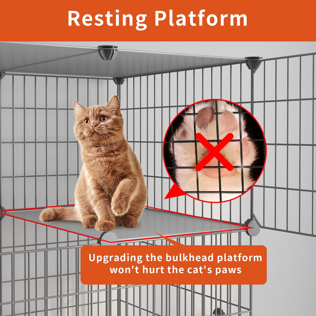 Large 4-Tier Cat Cage with Litter Box S878