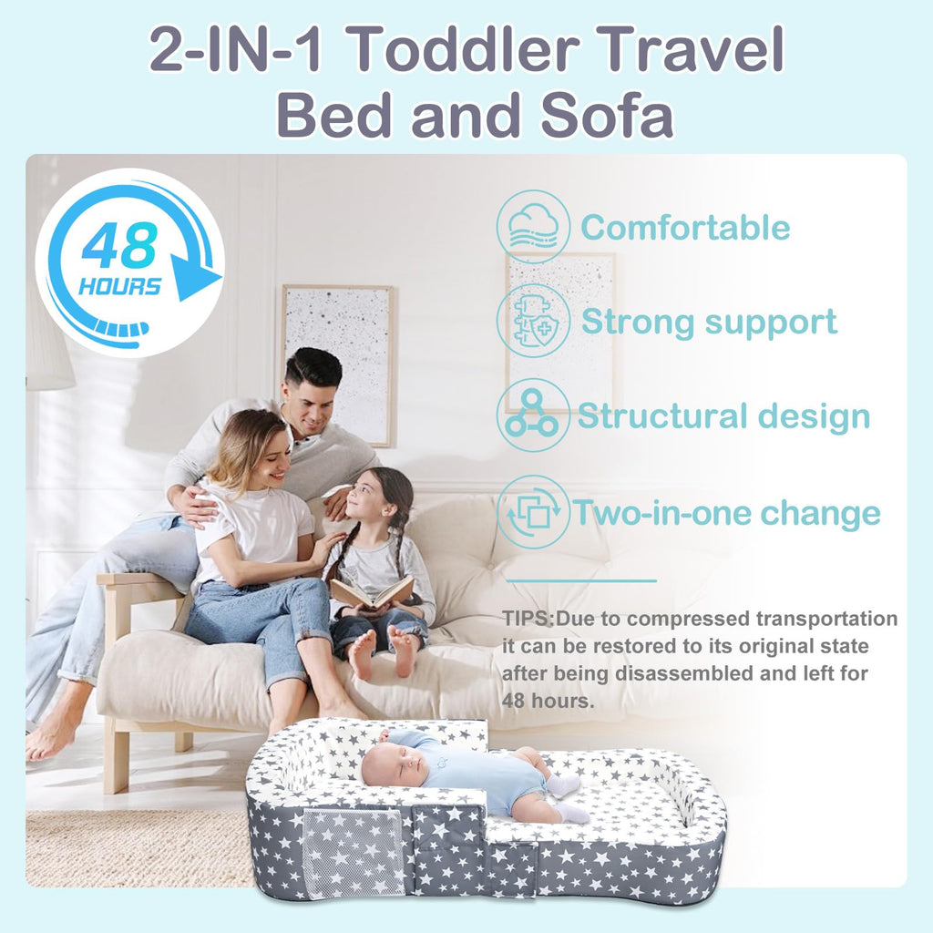 Portable Toddler Travel Bed & Chair 2-in-1 Y17370