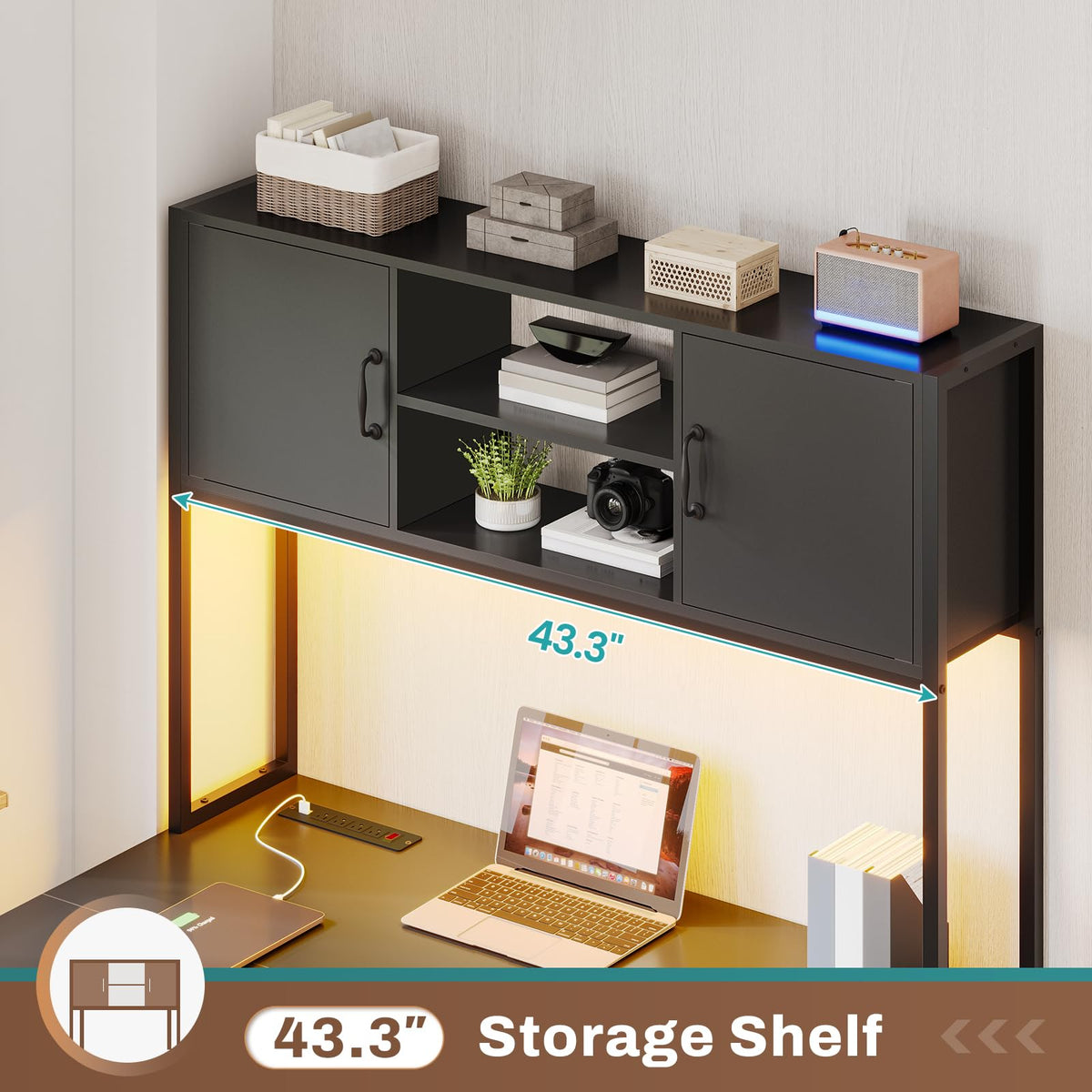 L Shaped Corner Gaming Desk with Drawers I7881