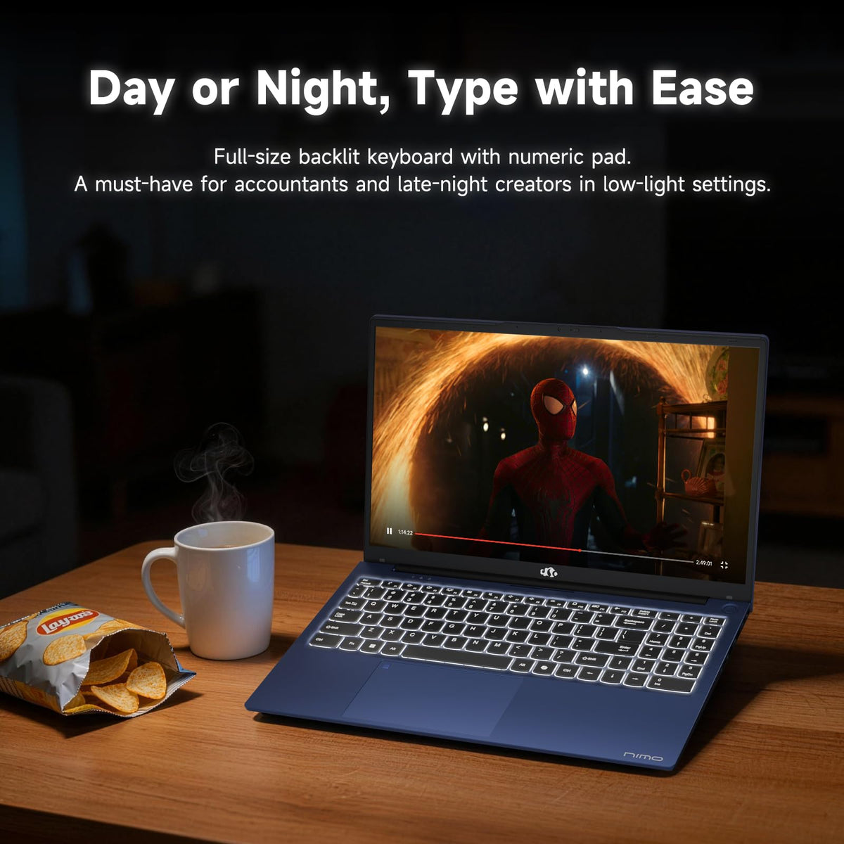 15.6" FHD Laptop 8GB RAM 256GB SSD Backlit Keyboard Fingerprint J57062