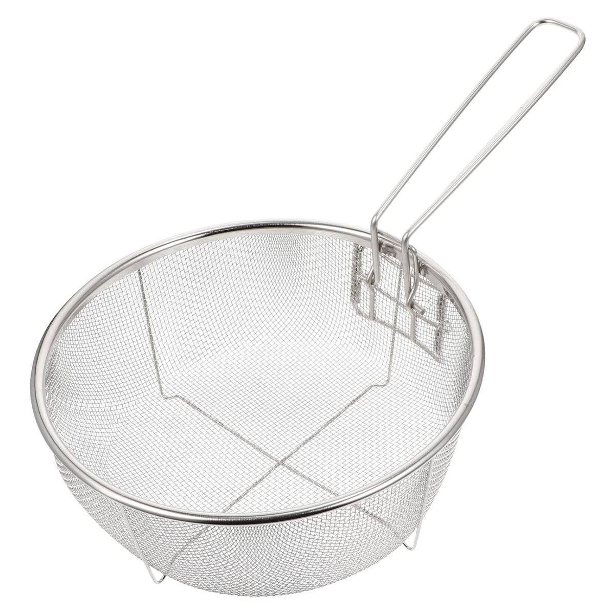 Stainless Steel 8inch Round Wire Fry Basket with Folding Handle K2042