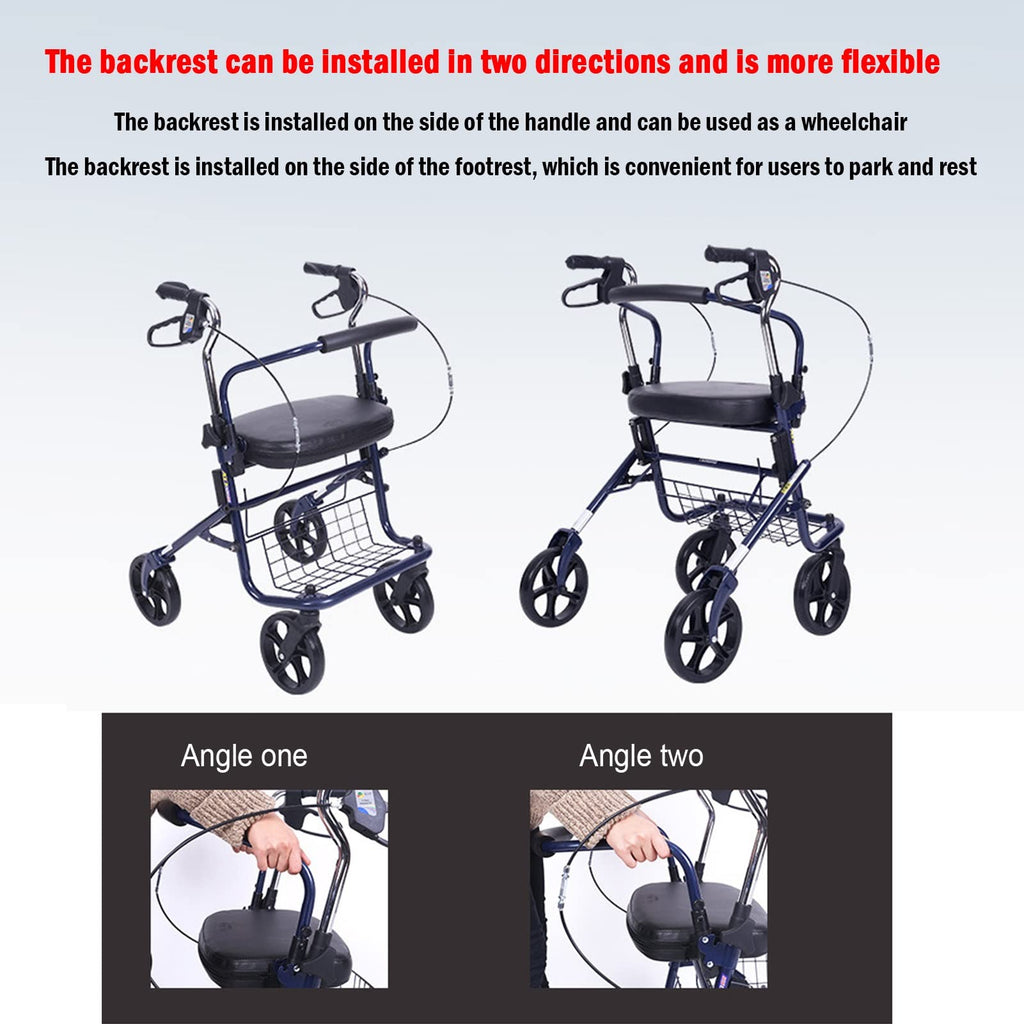 Upright Folding Rollator Walker with Seat P581