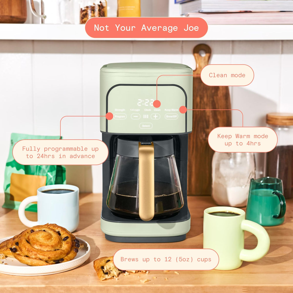 Sage Green 12-Cup Programmable Drip Coffee Maker Q183306
