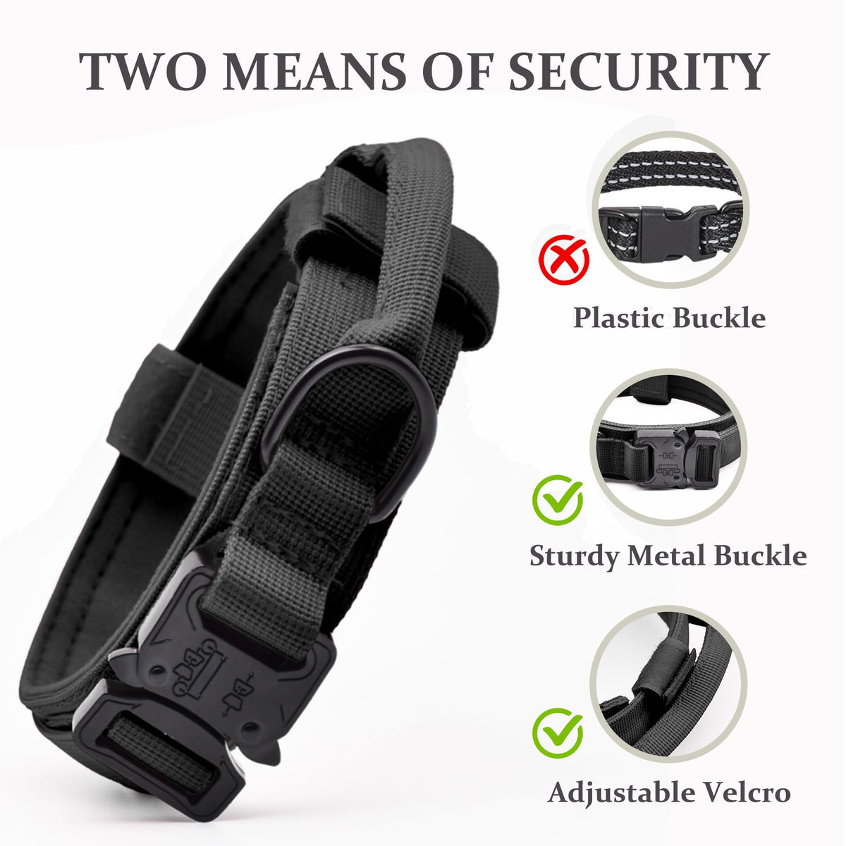 Adjustable Nylon Tactical Dog Collar Q778791