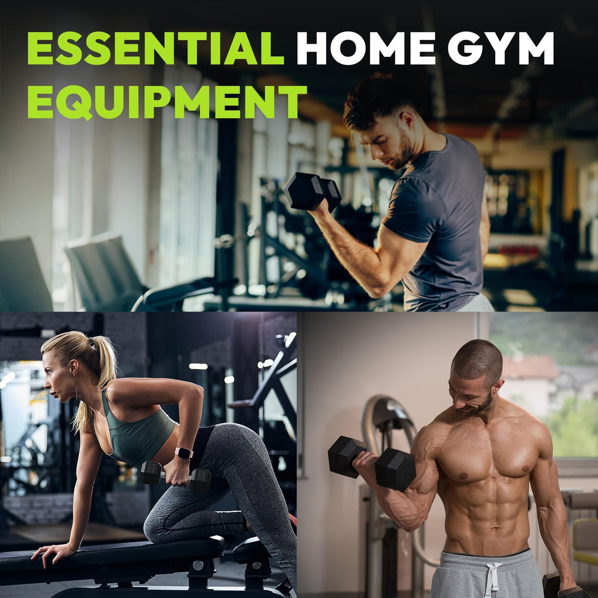 Hex Dumbbell Set with Vertical Storage Rack A835
