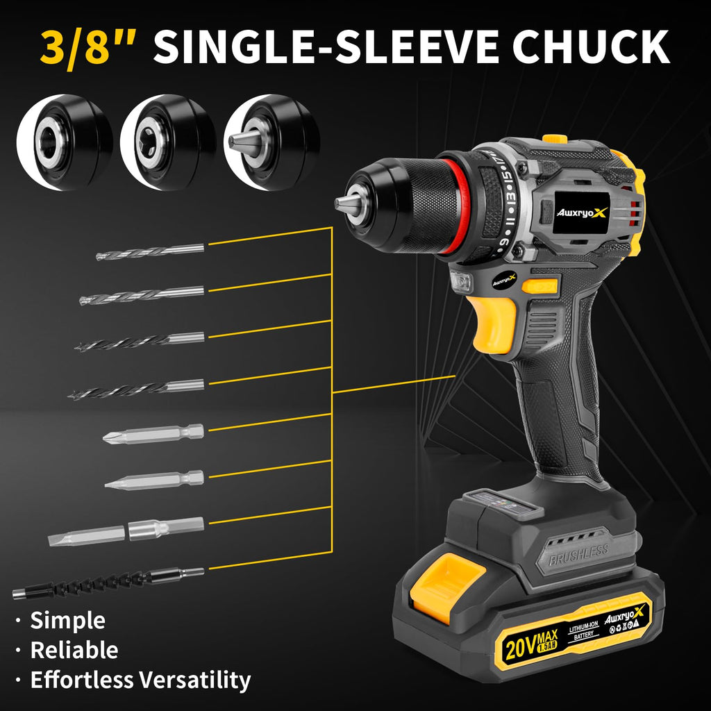 Brushless Compact Cordless Drill Tool Set 135Pcs C7771