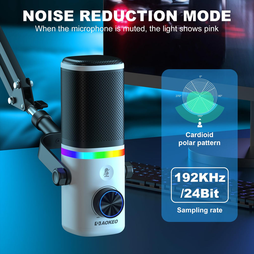 USB Condenser Gaming Microphone with Mic Arm D900