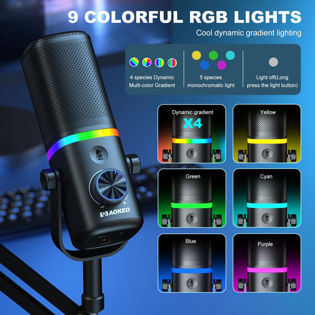 USB Condenser Gaming Microphone with Mic Arm D900