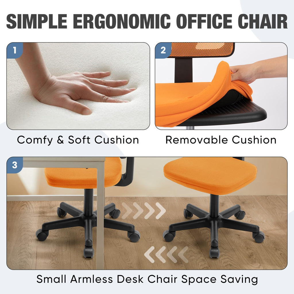 Orange Mesh Ergonomic Low-Back Swivel Office Chair Z7479