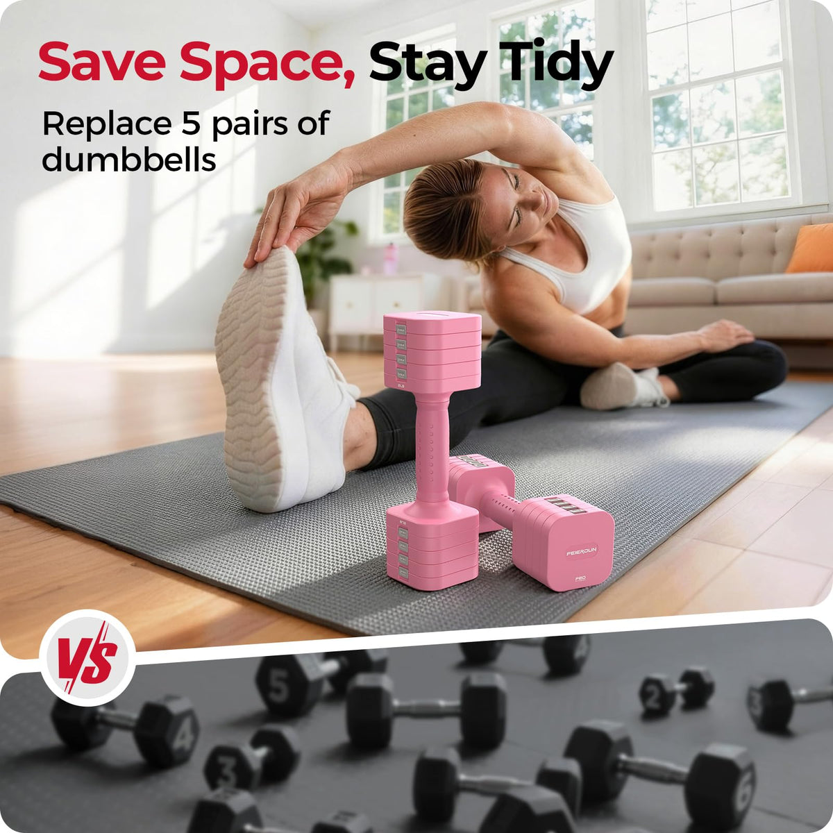 5-in-1 Adjustable Dumbbell Set R614