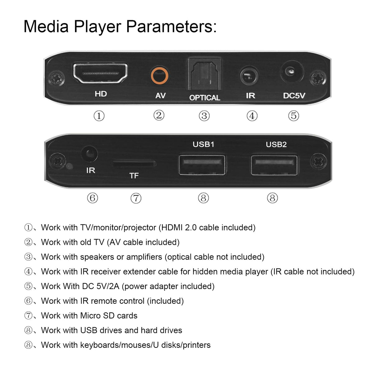 4K Ultra HD Digital Media Player with Remote Control C1790