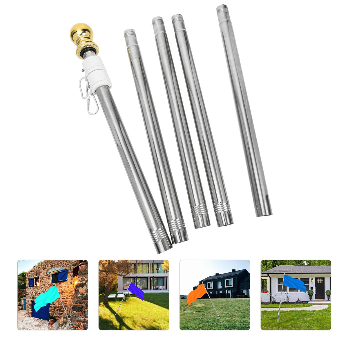 Detachable Flag Pole Kit Stainless Steel A45121