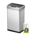 50 Liter Touchless Rectangular Motion Sensor Trash Can Brushed Stainless Steel Y852