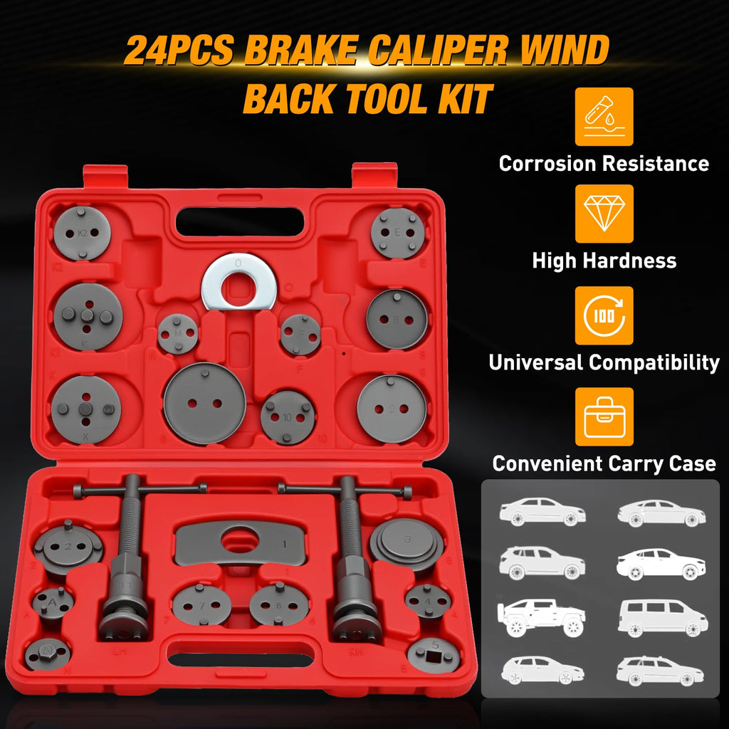 22pc Disc Brake Caliper Compression Tool Set L6176
