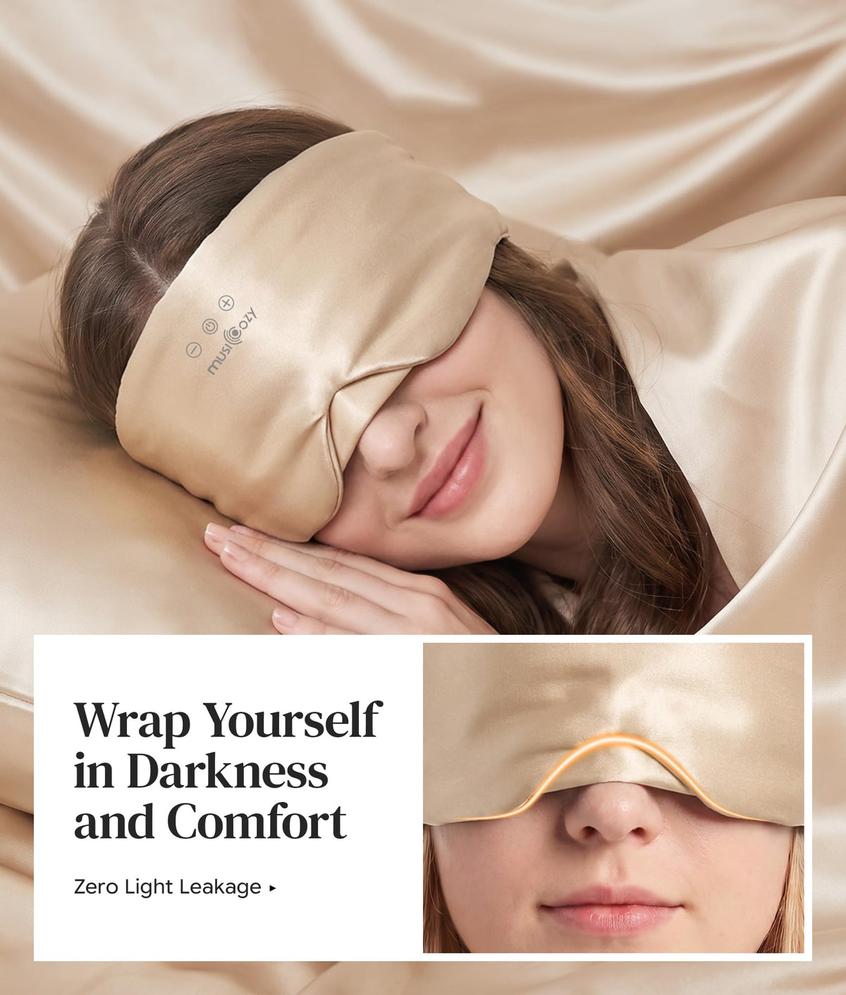 Silk Sleep Mask Bluetooth Headphones B852